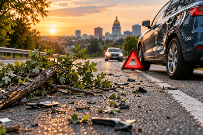 Road Debris Causes a Car Accident Road Debris Causes a Car Accident